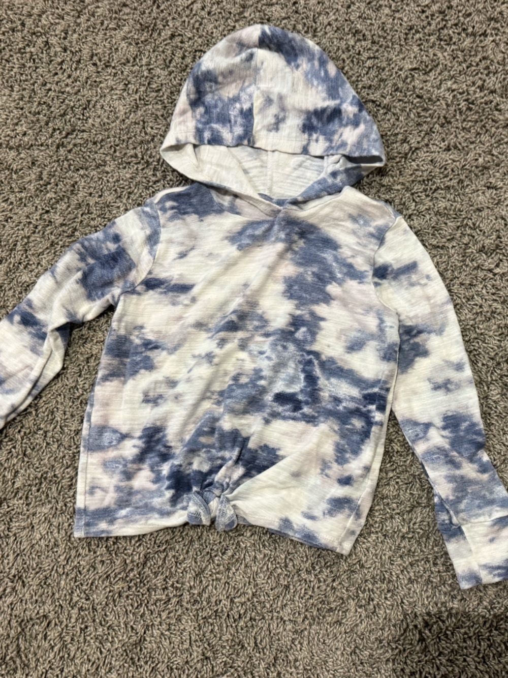 GAP Blue and White Tie-Dye Hooded Top - Picture 5 of 11